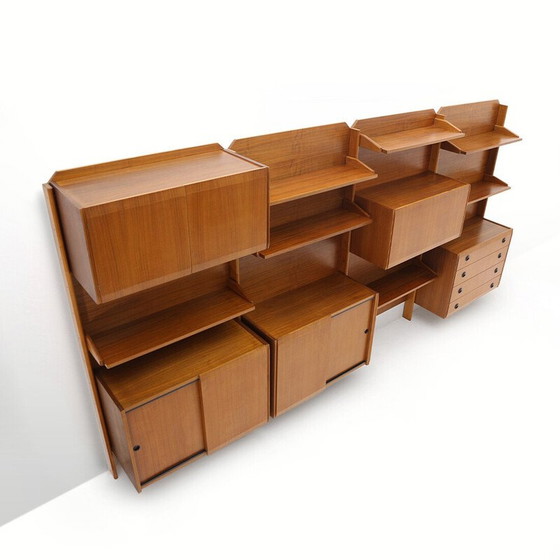 Image 1 of Vintage wall unit in veneered wood, Italy 1960