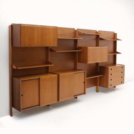 Image 1 of Vintage wall unit in veneered wood, Italy 1960