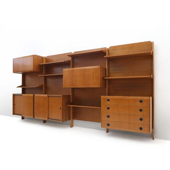 Image 1 of Vintage wall unit in veneered wood, Italy 1960