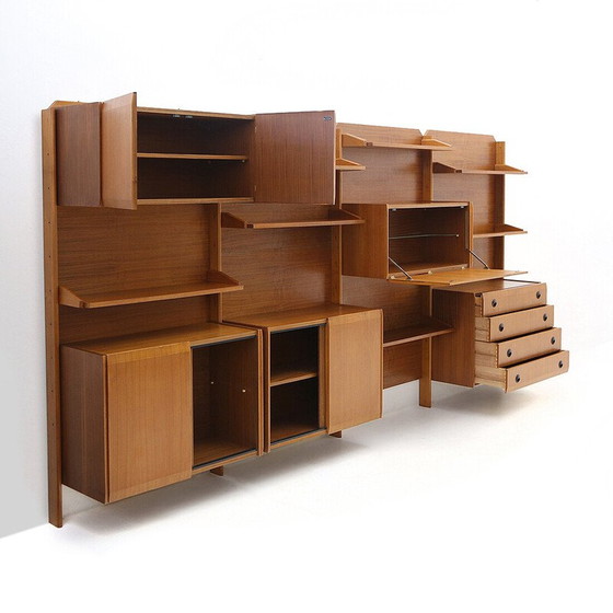 Image 1 of Vintage wall unit in veneered wood, Italy 1960