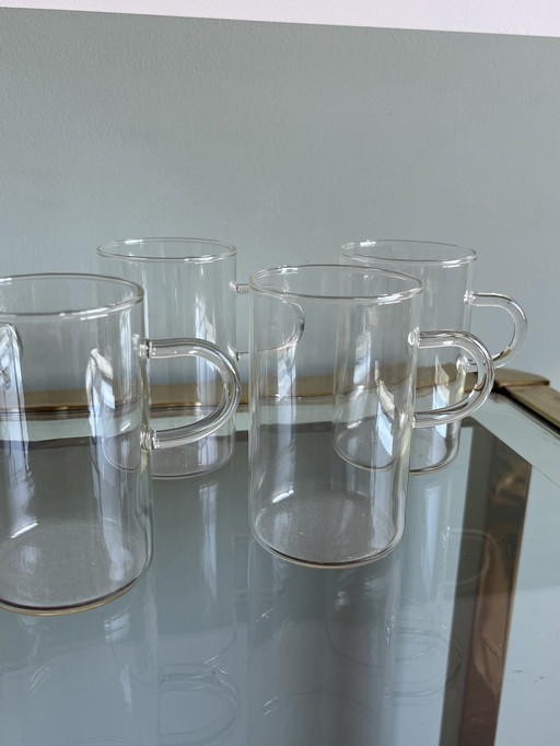 6x mugs en verre soufflé à la bouche