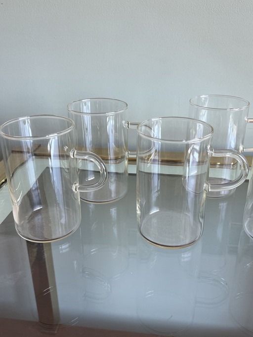 6x mouth-blown glass mugs