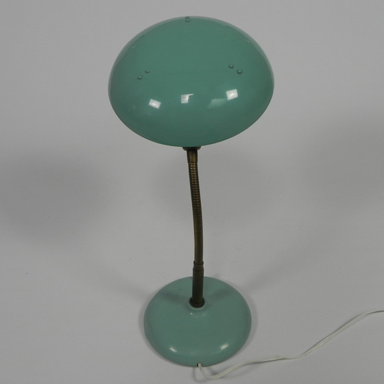 Image 1 of Turquoise desk lamp with bending bar, 1950s