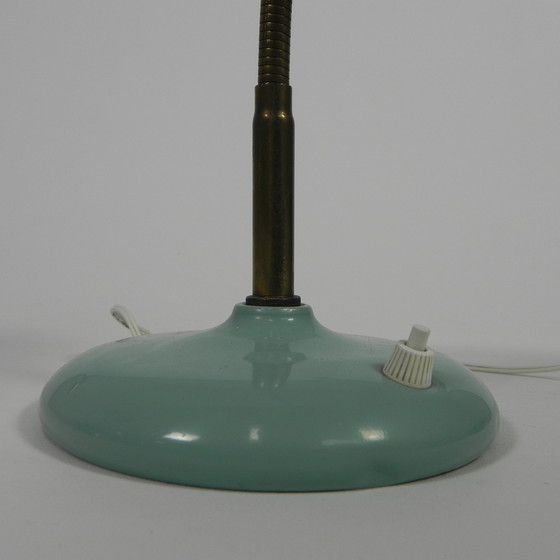 Image 1 of Turquoise desk lamp with bending bar, 1950s