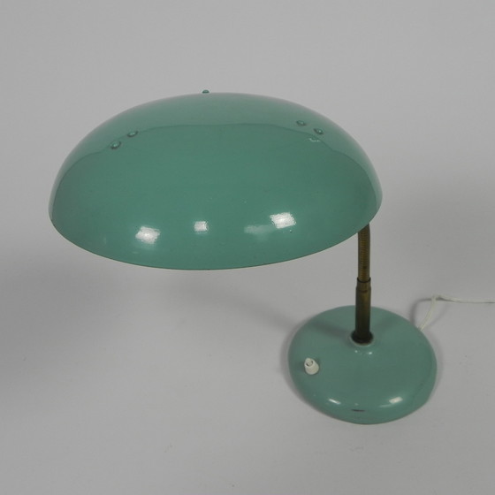 Image 1 of Lampe de bureau turquoise avec barre de flexion, années 1950