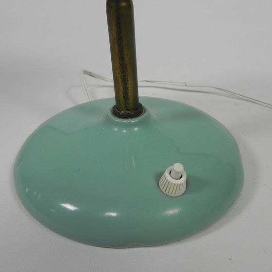 Image 1 of Lampe de bureau turquoise avec barre de flexion, années 1950