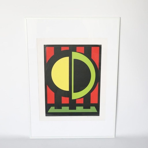 Vintage Screen Print Hans August Andersen Artwork Danish Design Signed