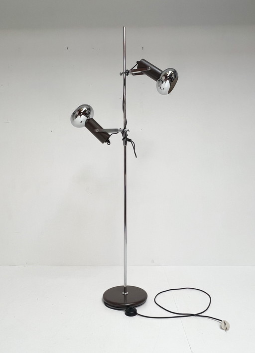 Herda Chrome Floor Lamp In Space Age Style, 1970'S