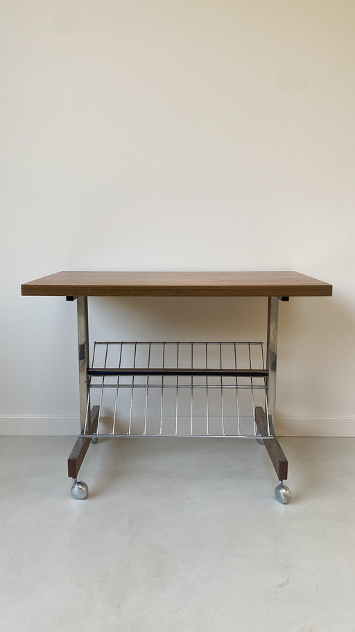 Wooden Trolley Mer Stainless Steel Details And Reading Section Below