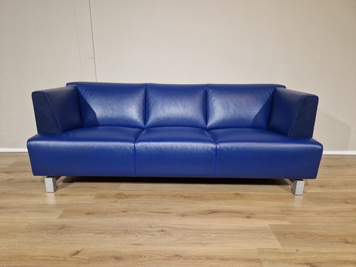 Leolux Saina 3 seater Sofa Blue Leather Design