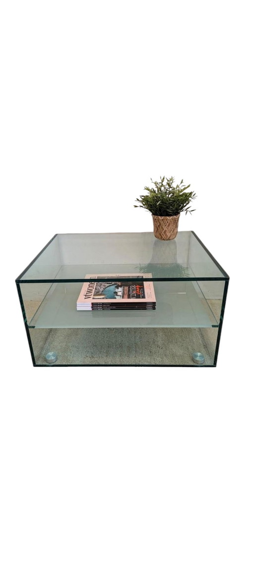 Glass Space Age Design Side Table, TV Furniture