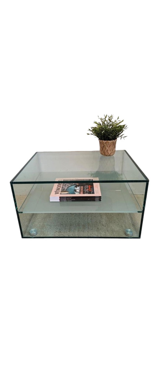 Image 1 of Glass Space Age Design Side Table, TV Furniture