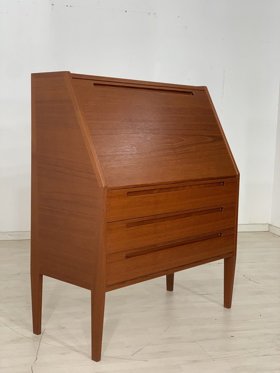 Image 1 of Danish teak secretary desk writing desk chest of drawers kai kristiansen