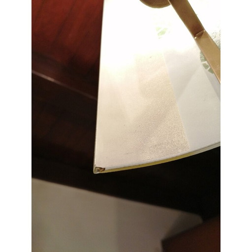 Vintage Art Deco chandelier with gold and glass plates, Germany 1950