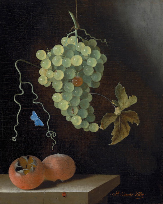 Image 1 of Adriaen Coorte ---Nature morte avec des raisins