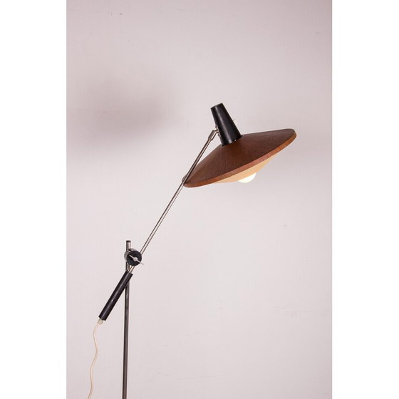 Image 1 of Vintage steel and teak floor lamp by Georges Frydman, France 1960