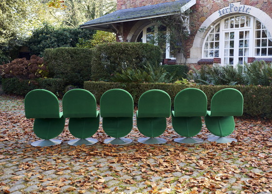 Image 1 of 6X Verner Panton System 123 Chairs Frits Hansen