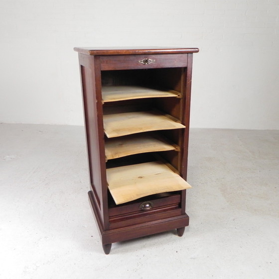 Image 1 of Oak Shutter Cabinet With 1 Shutter, 100 Cm High, 1930s