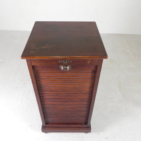 Image 1 of Oak Shutter Cabinet With 1 Shutter, 100 Cm High, 1930s