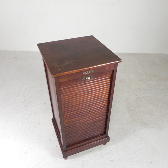 Image 1 of Oak Shutter Cabinet With 1 Shutter, 100 Cm High, 1930s