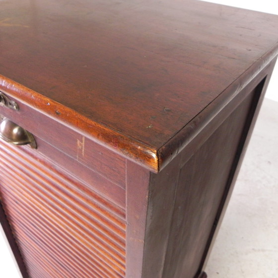 Image 1 of Oak Shutter Cabinet With 1 Shutter, 100 Cm High, 1930s