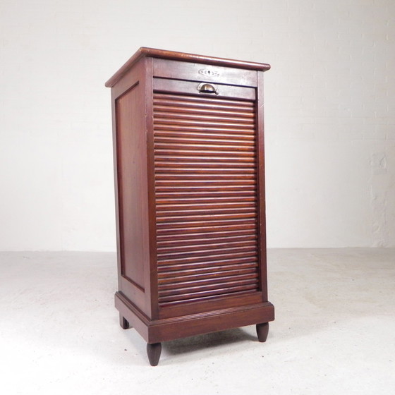 Image 1 of Oak Shutter Cabinet With 1 Shutter, 100 Cm High, 1930s