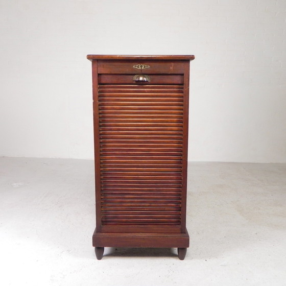 Image 1 of Oak Shutter Cabinet With 1 Shutter, 100 Cm High, 1930s