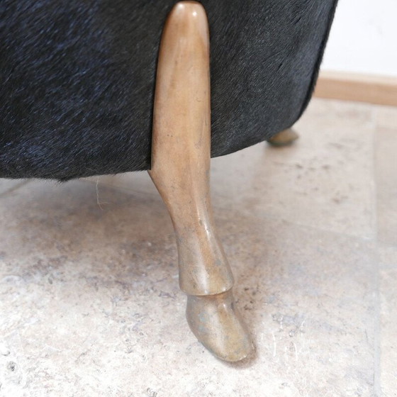 Image 1 of Vintage bronze side chair unusual with horse legs England 1980s