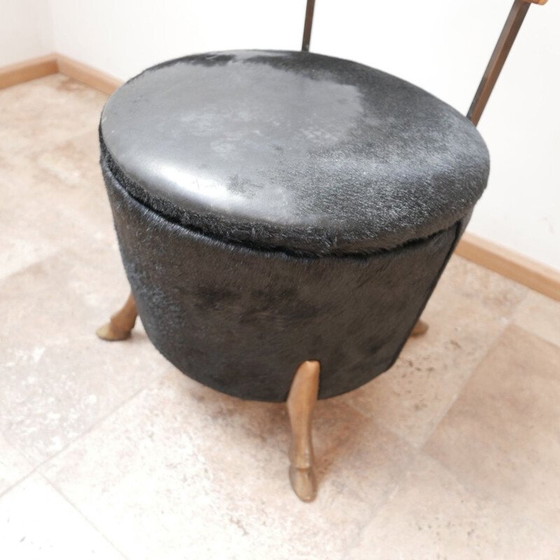 Image 1 of Vintage bronze side chair unusual with horse legs England 1980s