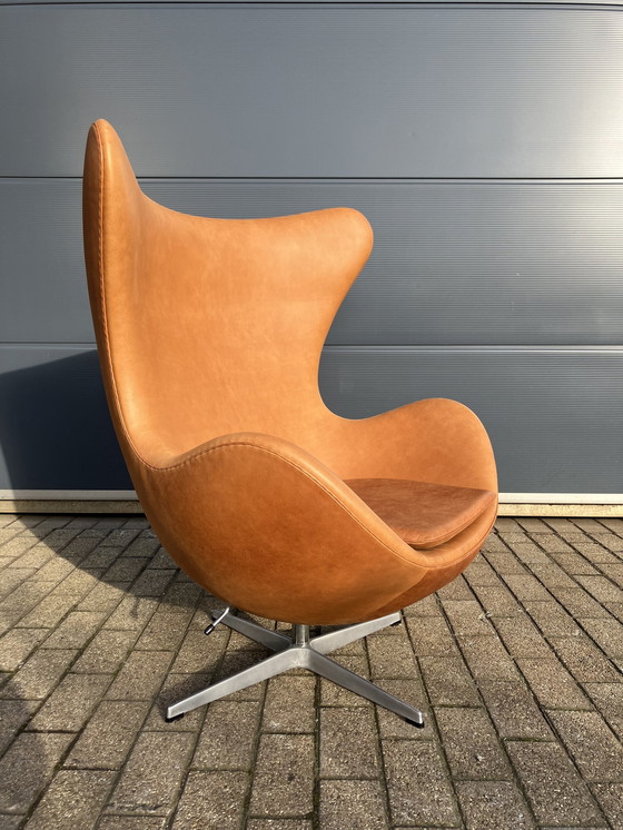 Image 1 of Fritz Hansen Egg Chair In Camel Cognac Leather As New!!!