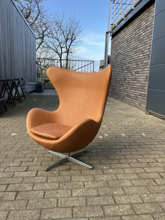 Image 1 of Fritz Hansen Egg Chair In Camel Cognac Leather As New!!!