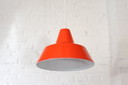 Lampada a sospensione in smalto arancione scuro