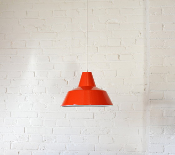 Image 1 of Dark Orange Enamel Pendant Lamp