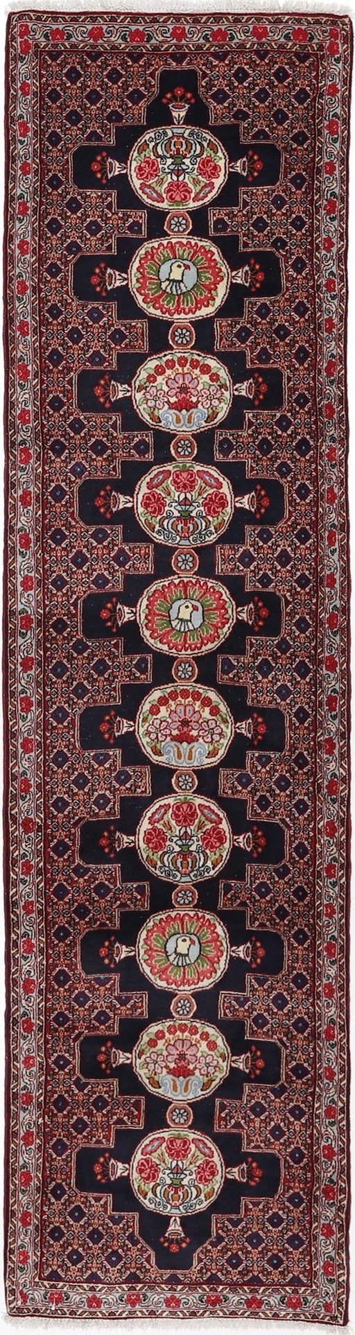 Original hand-knotted Persian rug Senneh Kurdistan 305 X 75 Cm Top condition