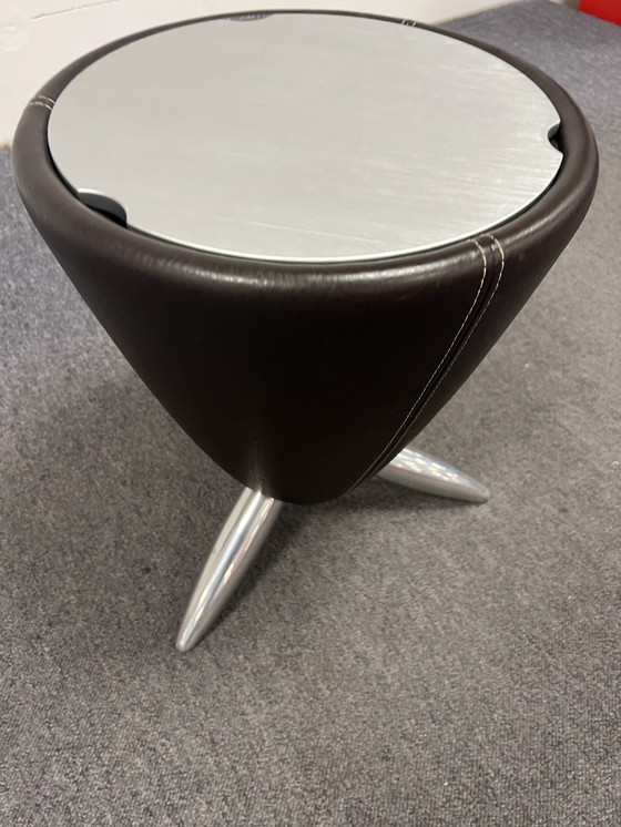 Image 1 of Leolux Tamtam Table d'appoint creuse cuir marron