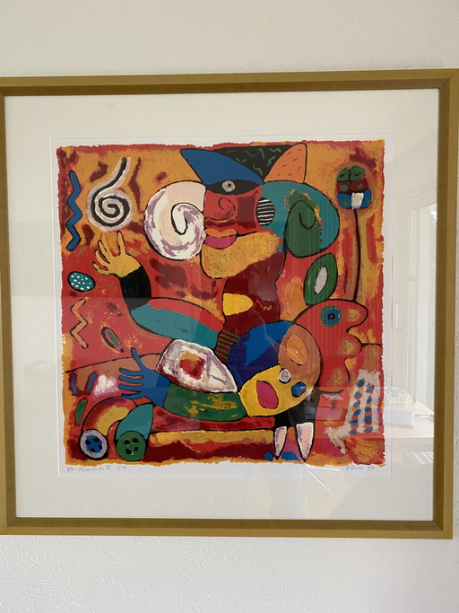 Podane Briels – lithos zeefdrukken, Abstract