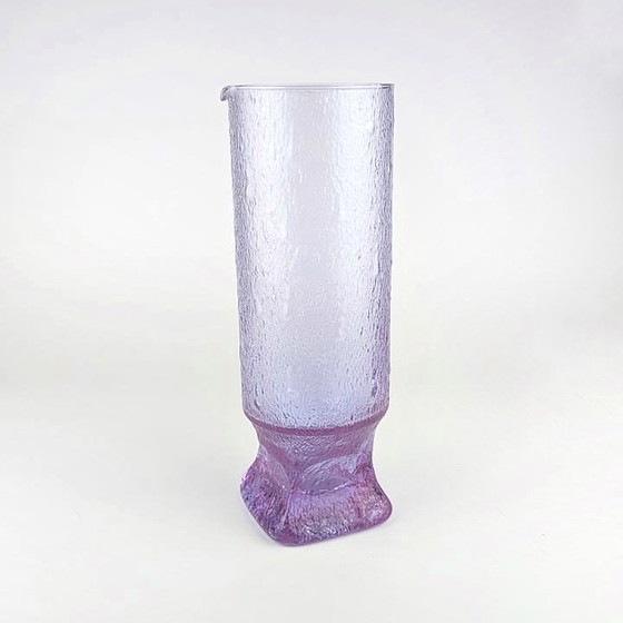 Image 1 of Glasses and carafe set Alexandrite glass Brutalist