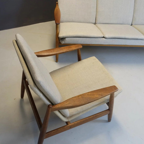 Image 1 of Teak sofa and matching loungechair by Poul M. Volther for Frem Rølje.