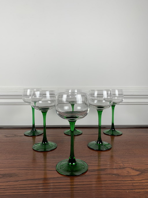  Set Of 6 Alsatian Wine Glasses 