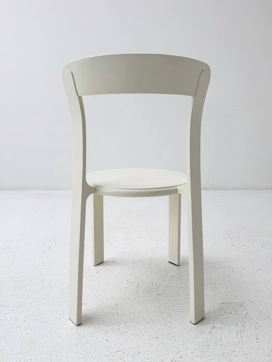 Image 1 of Set of 2 white Poli model 3700 stacking chairs from Dietiker 1993Er