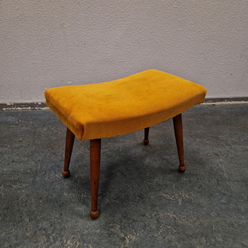 Vintage Footstool New Upholstered