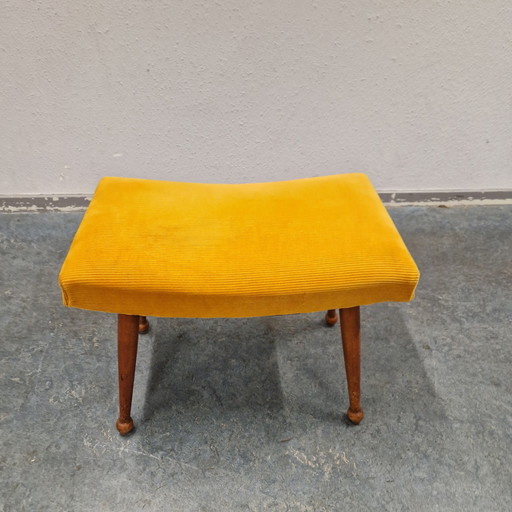 Vintage Footstool New Upholstered