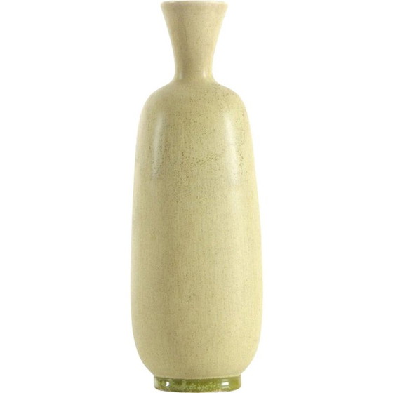 Image 1 of Scandinavian vintage yellow ceramic vase by Berndt Friberg for Gustavsberg, 1960