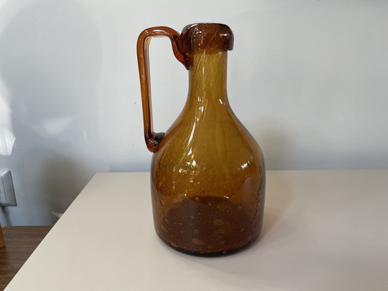 Image 1 of Kristalunie Maastricht - Amber Jug From Antiqua Series Design Max Verboeket