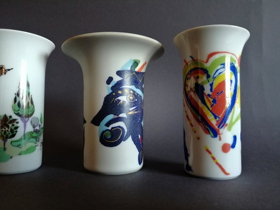 Image 1 of 3X Rosenthal Studio Linie Vase, Bjorn Wiinlad Gilbert Portanier Carla Manco 1970/80S