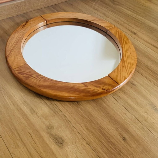 Specchio vintage in pino di Glasmäster Markaryd Svezia anni '70