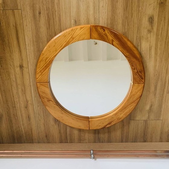 Image 1 of Vintage Pine Mirror By Glasmäster Markaryd Sweden 70s