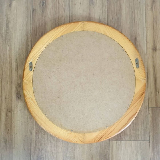 Image 1 of Vintage Pine Mirror By Glasmäster Markaryd Sweden 70s