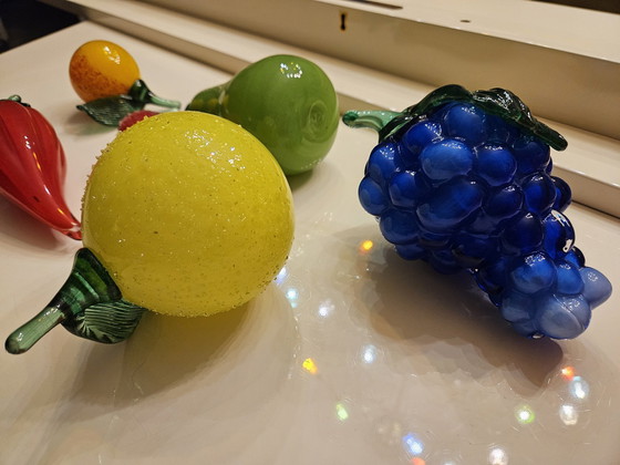 Image 1 of Czech Bohemian Glass Bowl And Fruit