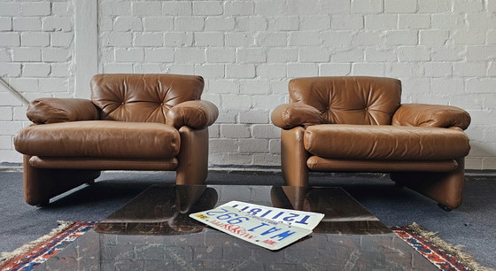 Image 1 of B B ITALIA CORONADO LEATHER ARMCHAIR VINTAGE LOFT STUDIO ARMCHAIR 60S 70S 80S